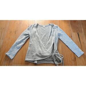 Cuyana Gray Cashmere Wrap Sweater Cozy Classic Size Small